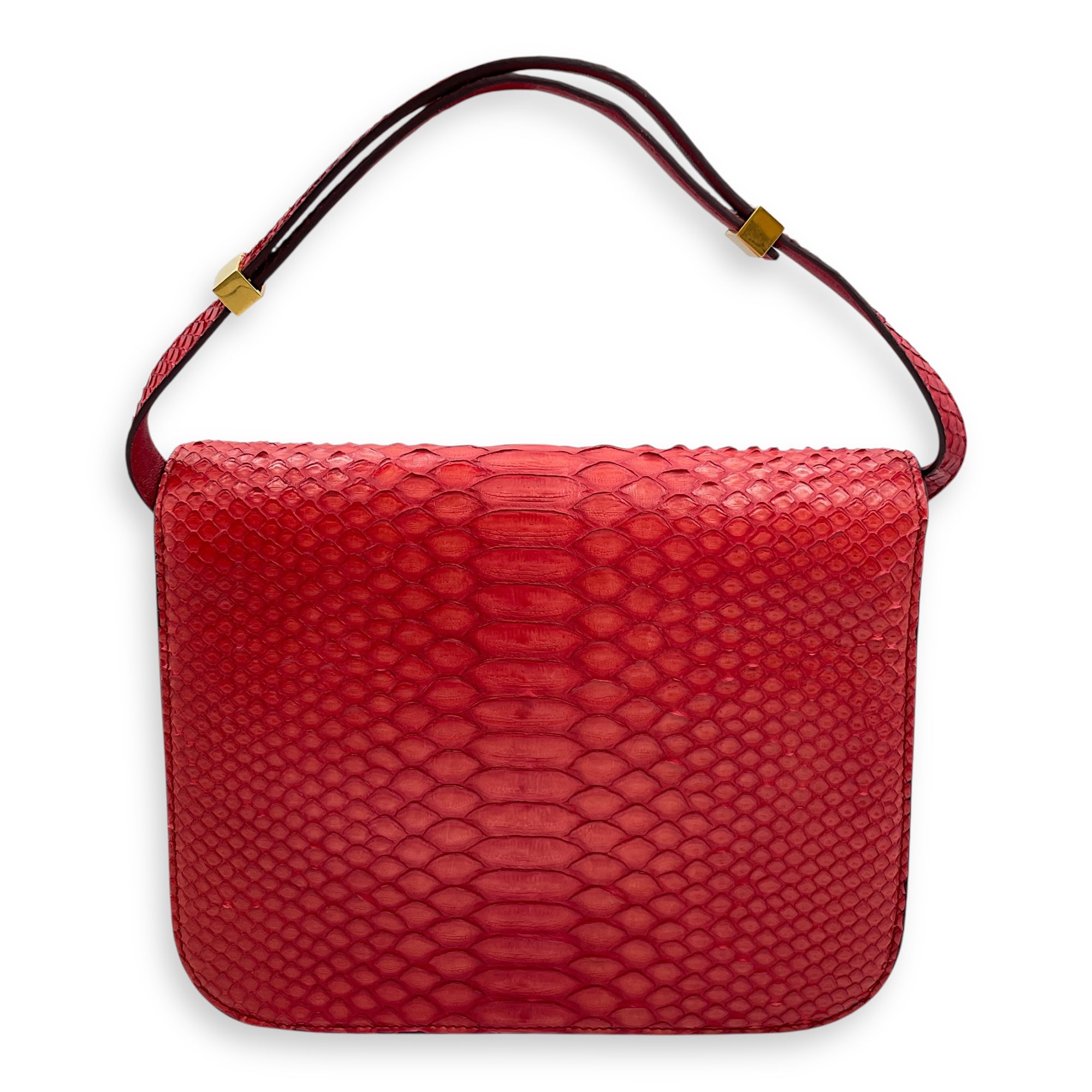 Classic Box Medium Red Flap Bag, Gold hardware