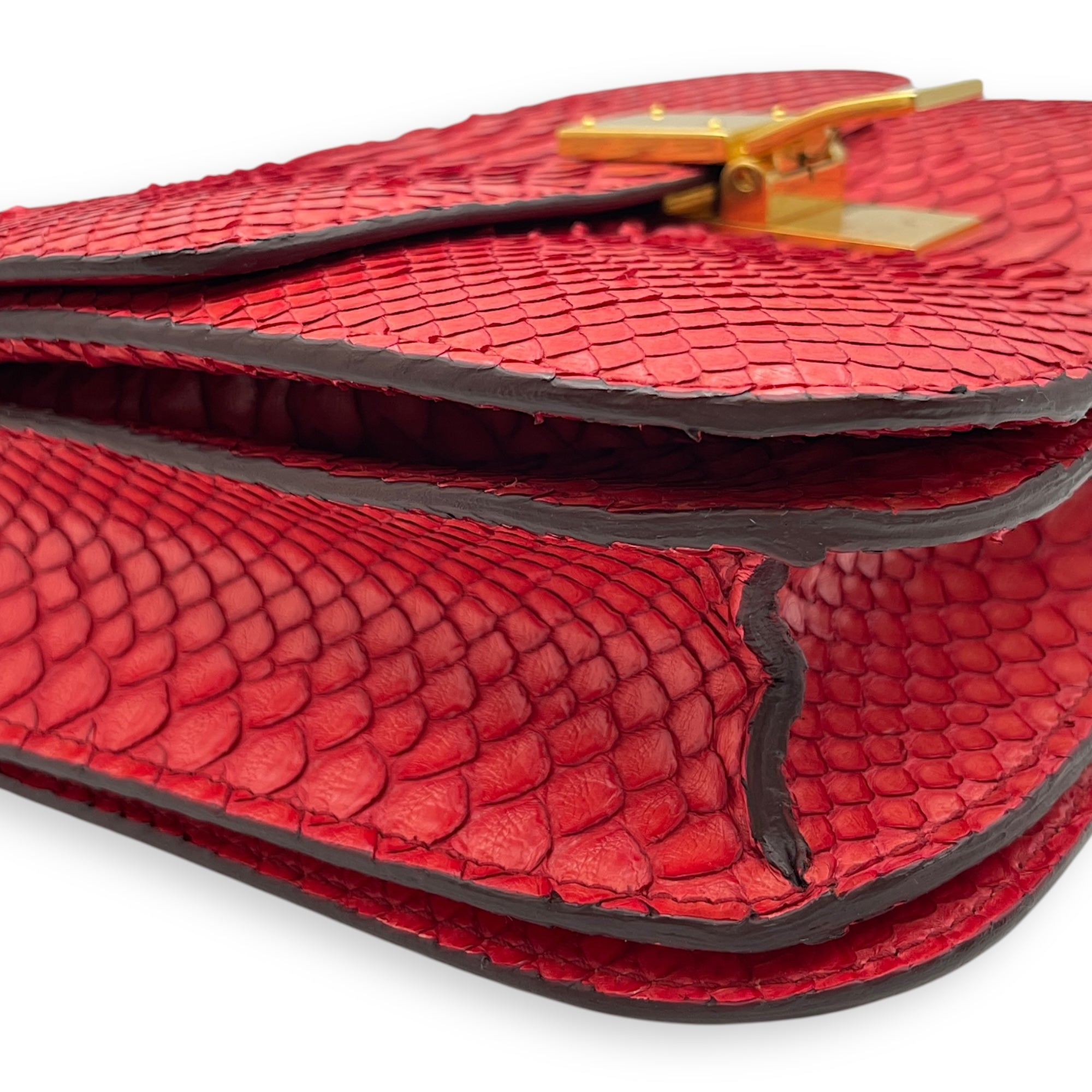 Classic Box Medium Red Flap Bag, Gold hardware