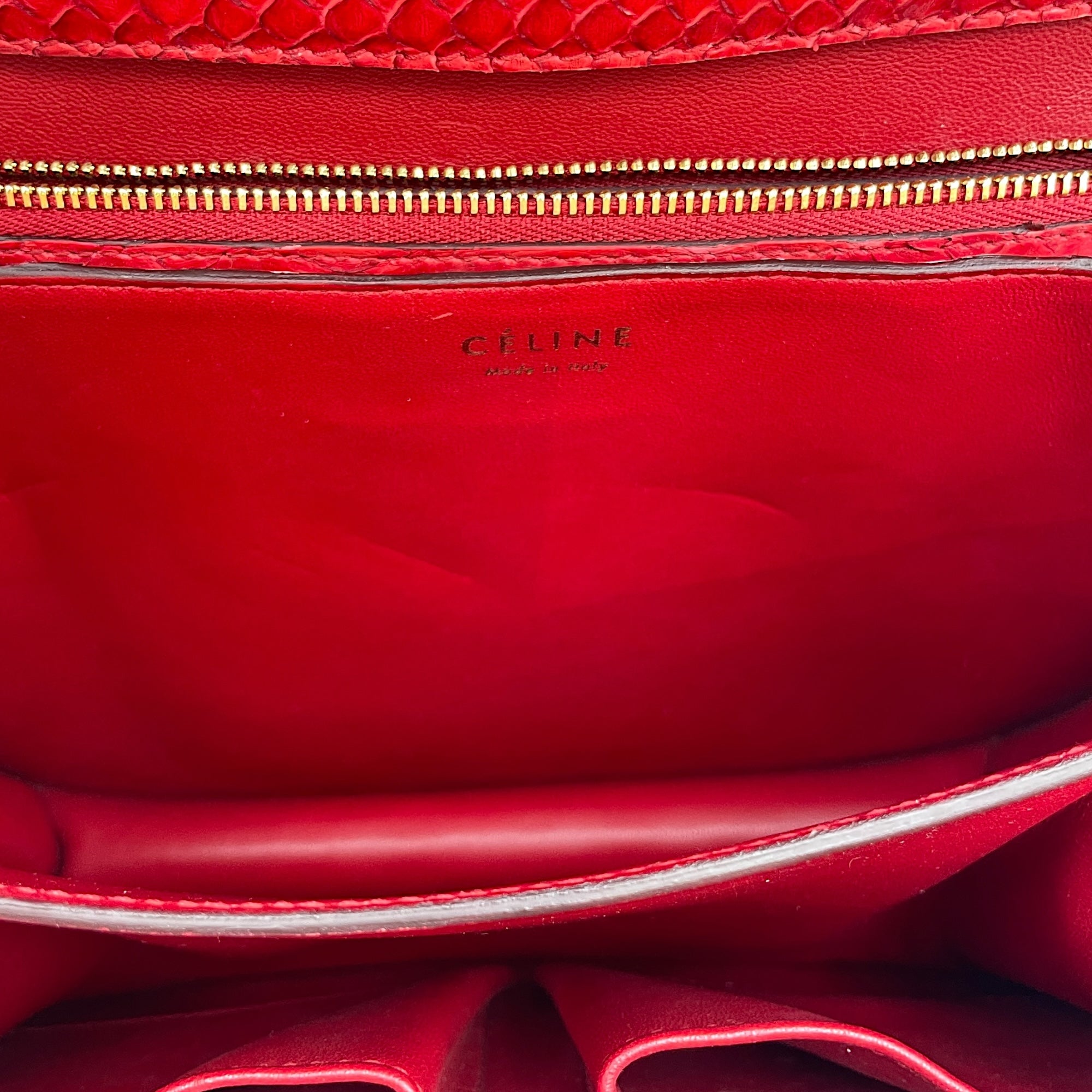 Classic Box Medium Red Flap Bag, Gold hardware