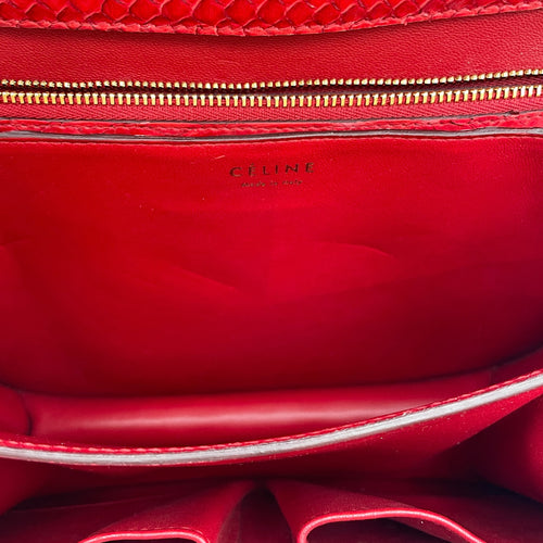 Classic Box Medium Red Flap Bag, Gold hardware