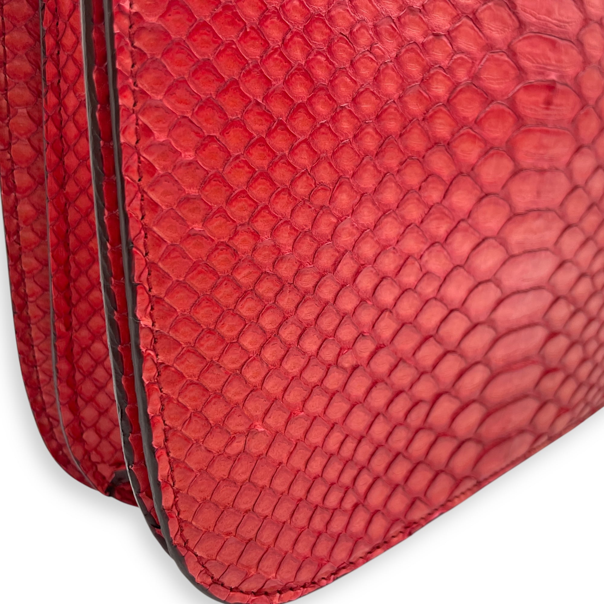 Classic Box Medium Red Flap Bag, Gold hardware