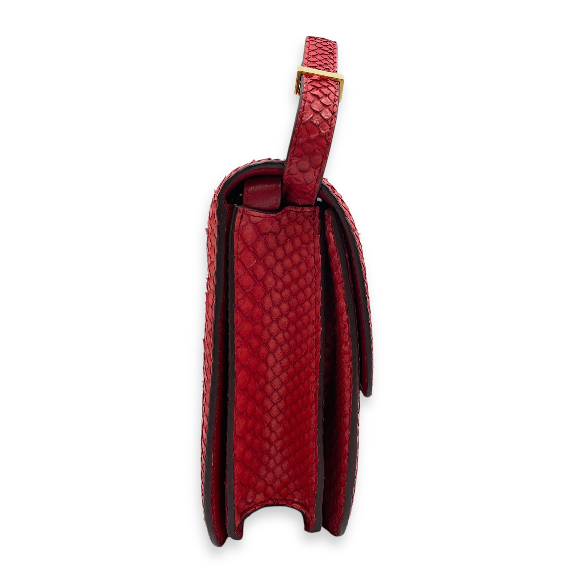 Classic Box Medium Red Flap Bag, Gold hardware