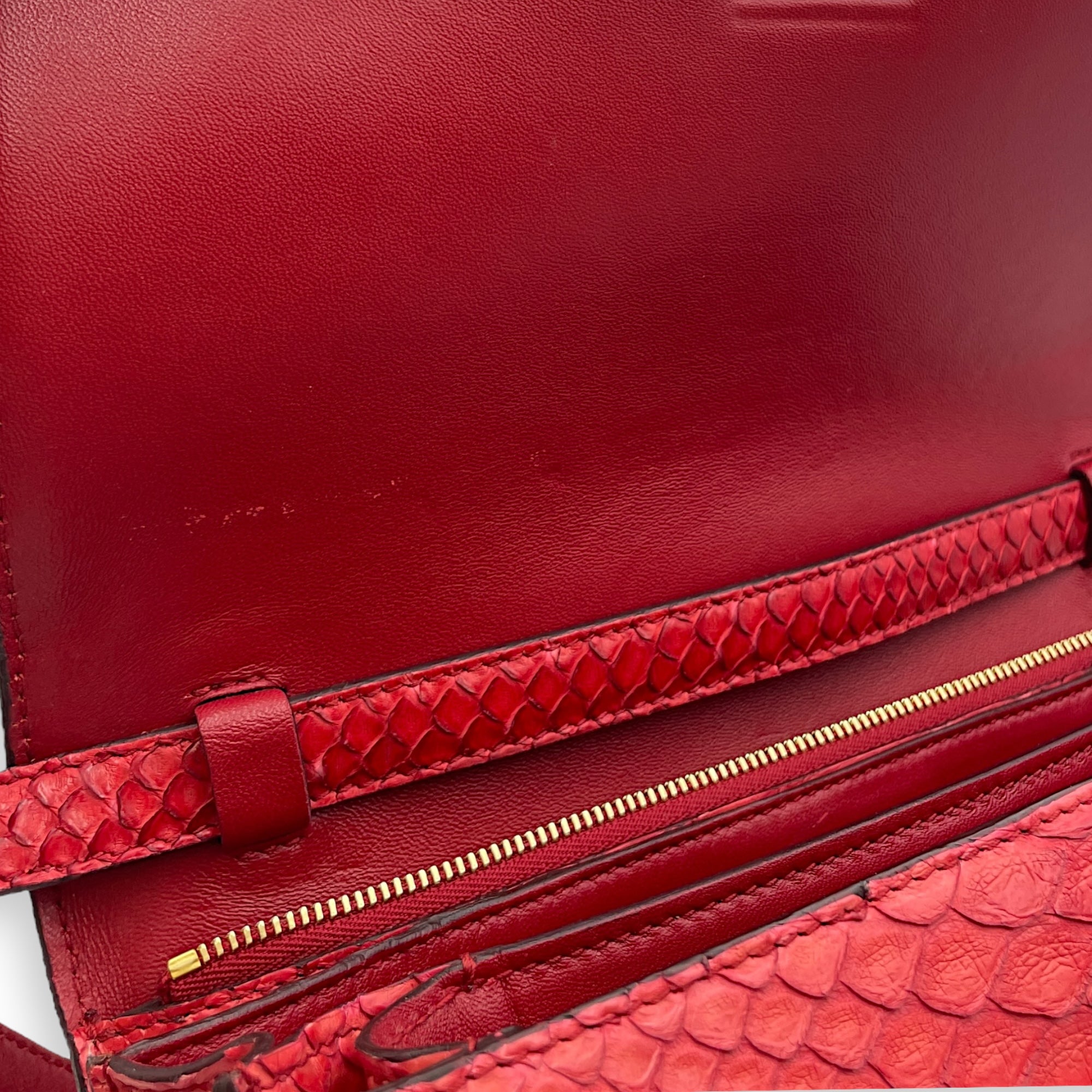 Classic Box Medium Red Flap Bag, Gold hardware