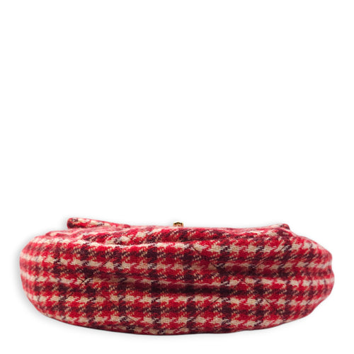 Coco Neige 24/25 Red Hobo Bag in Wool, Gold hardware