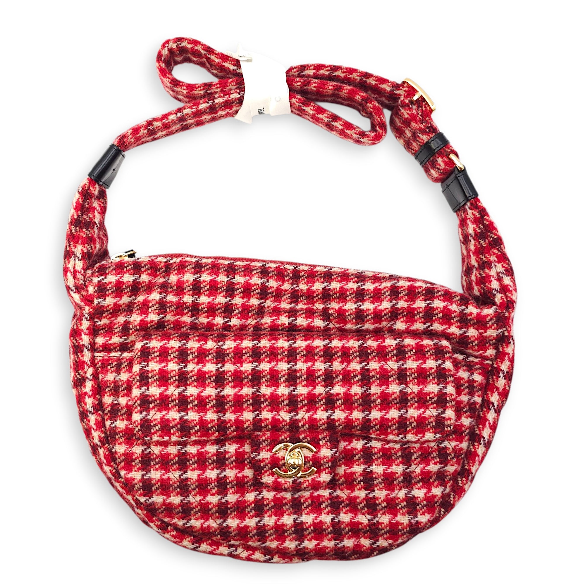 Coco Neige 24/25 Red Hobo Bag in Wool, Gold hardware