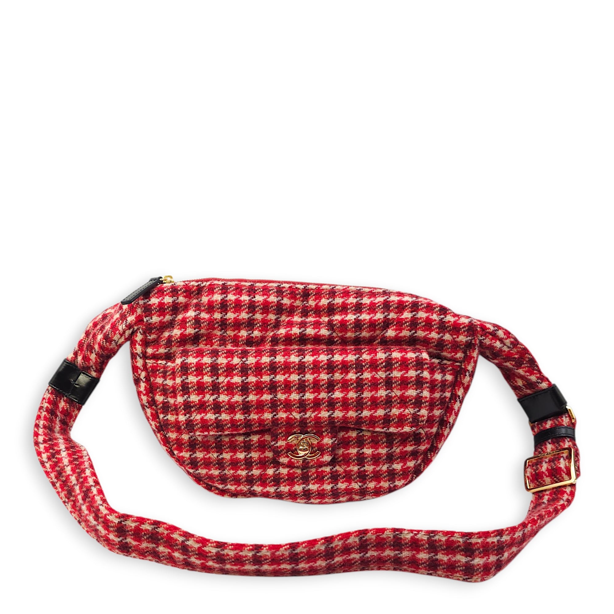 Coco Neige 24/25 Red Hobo Bag in Wool, Gold hardware