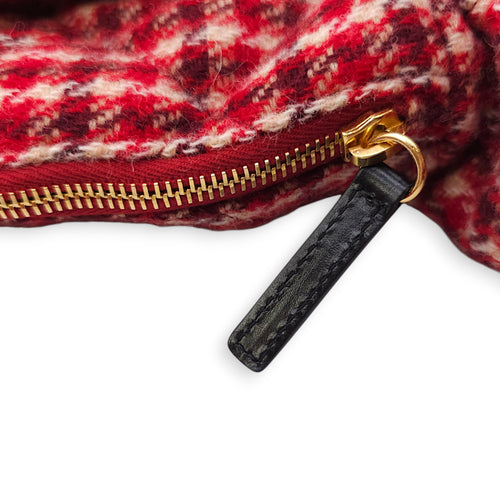 Coco Neige 24/25 Red Hobo Bag in Wool, Gold hardware