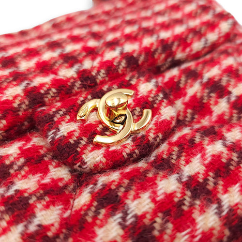 Coco Neige 24/25 Red Hobo Bag in Wool, Gold hardware