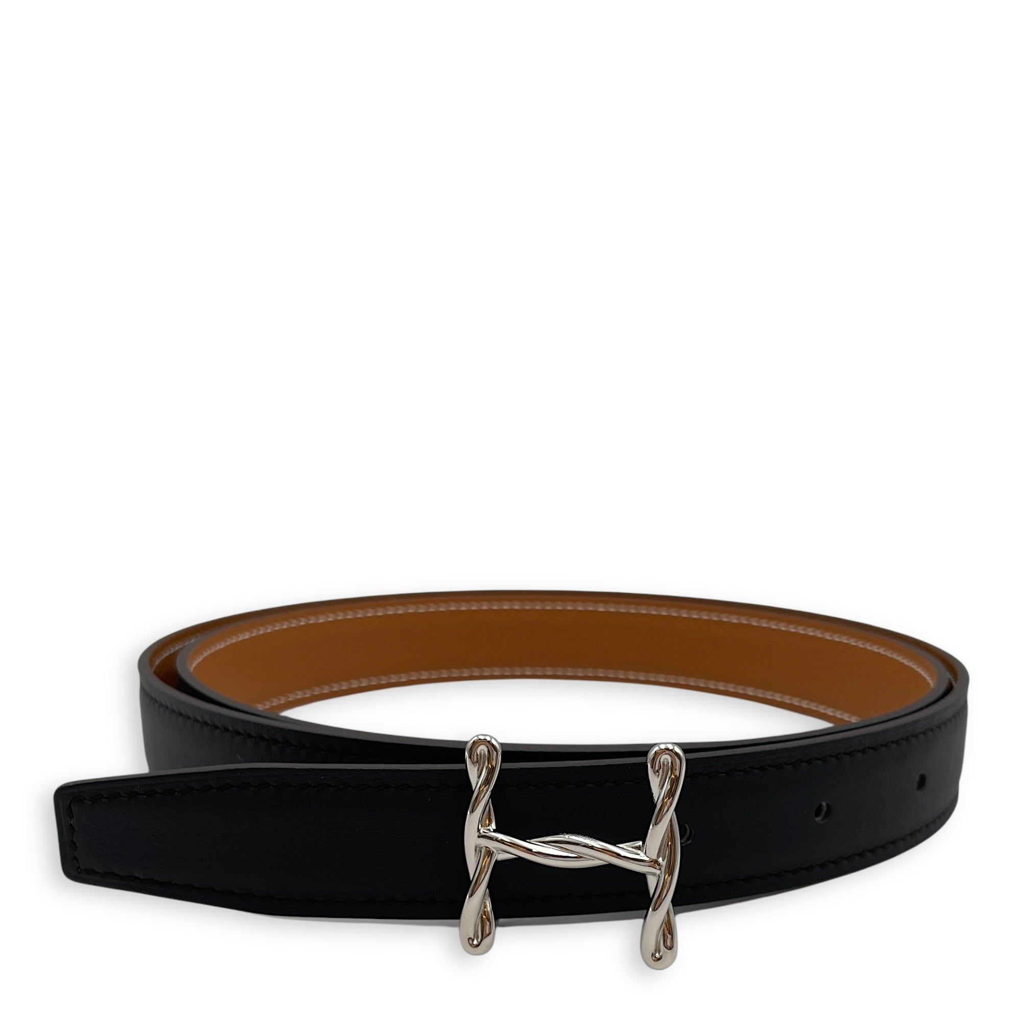 H Torsade 24mm by 95cm Black/Gold Belt Kit in Swift/Epsom, Palladium hardware