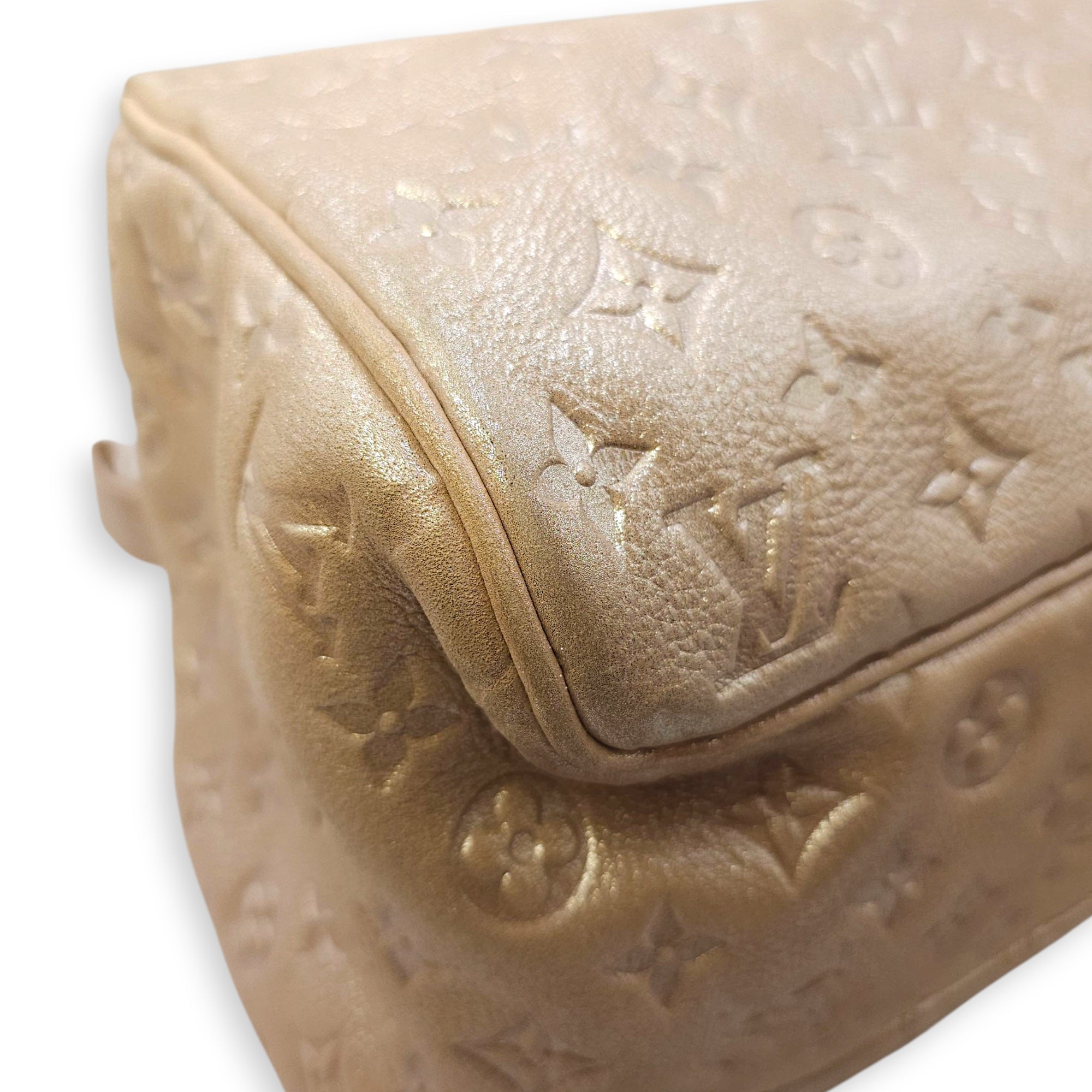 Monogram Shimmer Leather Limited Edition Pink Top Handle Bag , Silver hardware