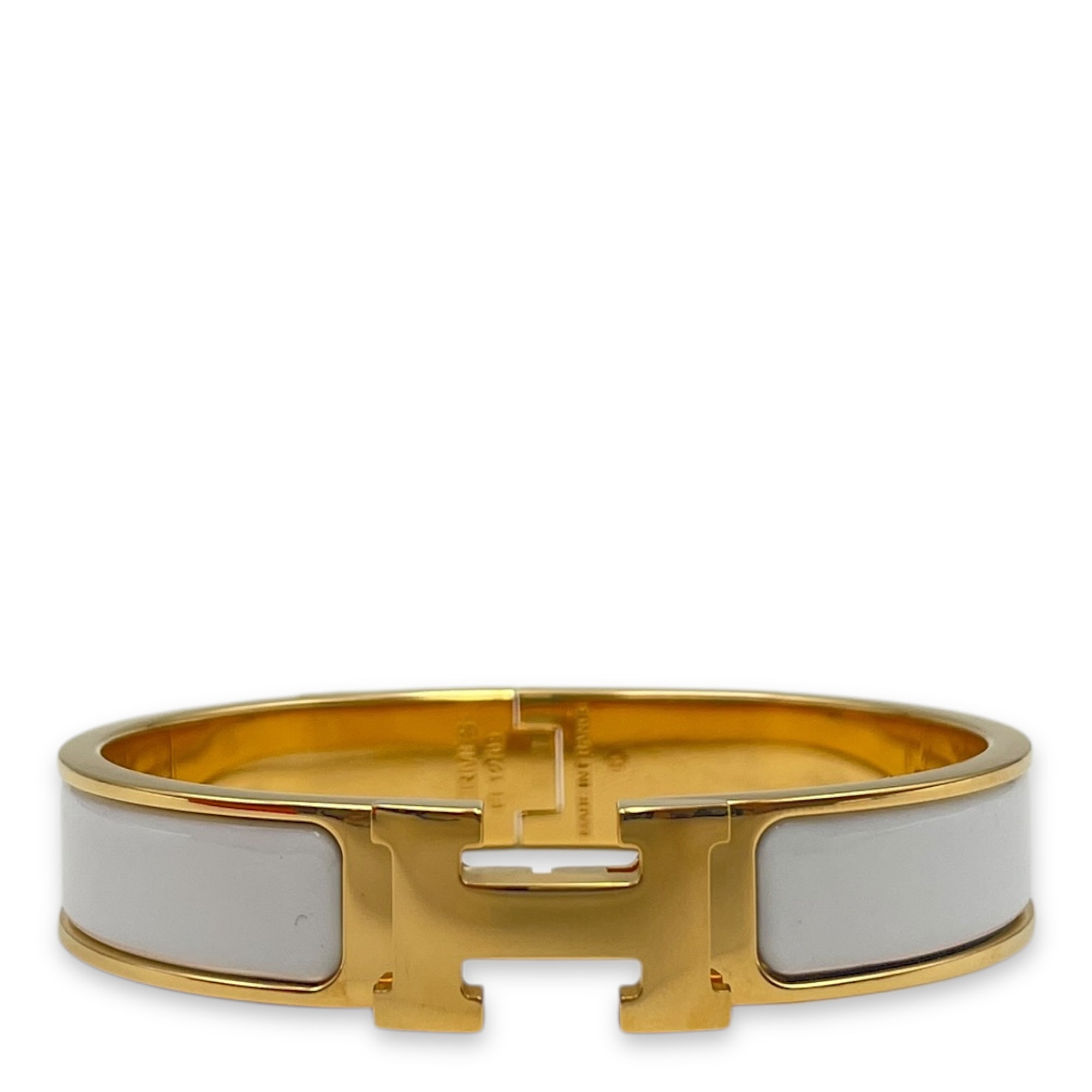 Clic H PM White Bracelet, Gold hardware