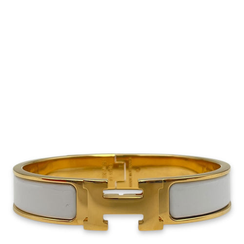 Clic H PM White Bracelet, Gold hardware