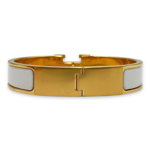 Clic H PM White Bracelet, Gold hardware