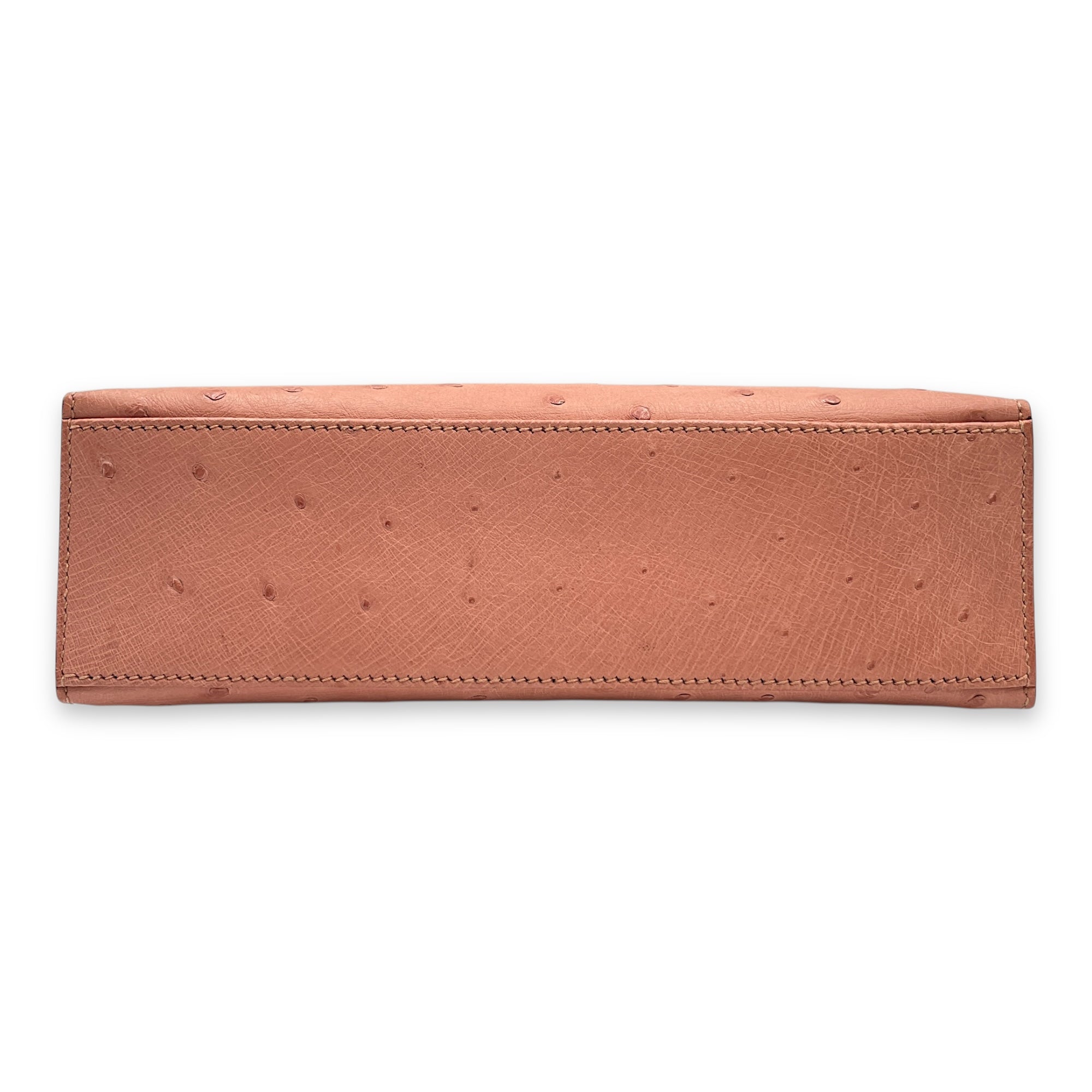 Kelly Pochette Terre Cuite in Ostrich, Palladium hardware