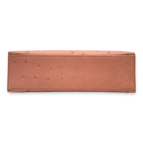 Kelly Pochette Terre Cuite in Ostrich, Palladium hardware