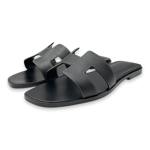 Oran 37.5 Black Sandal in Calfskin