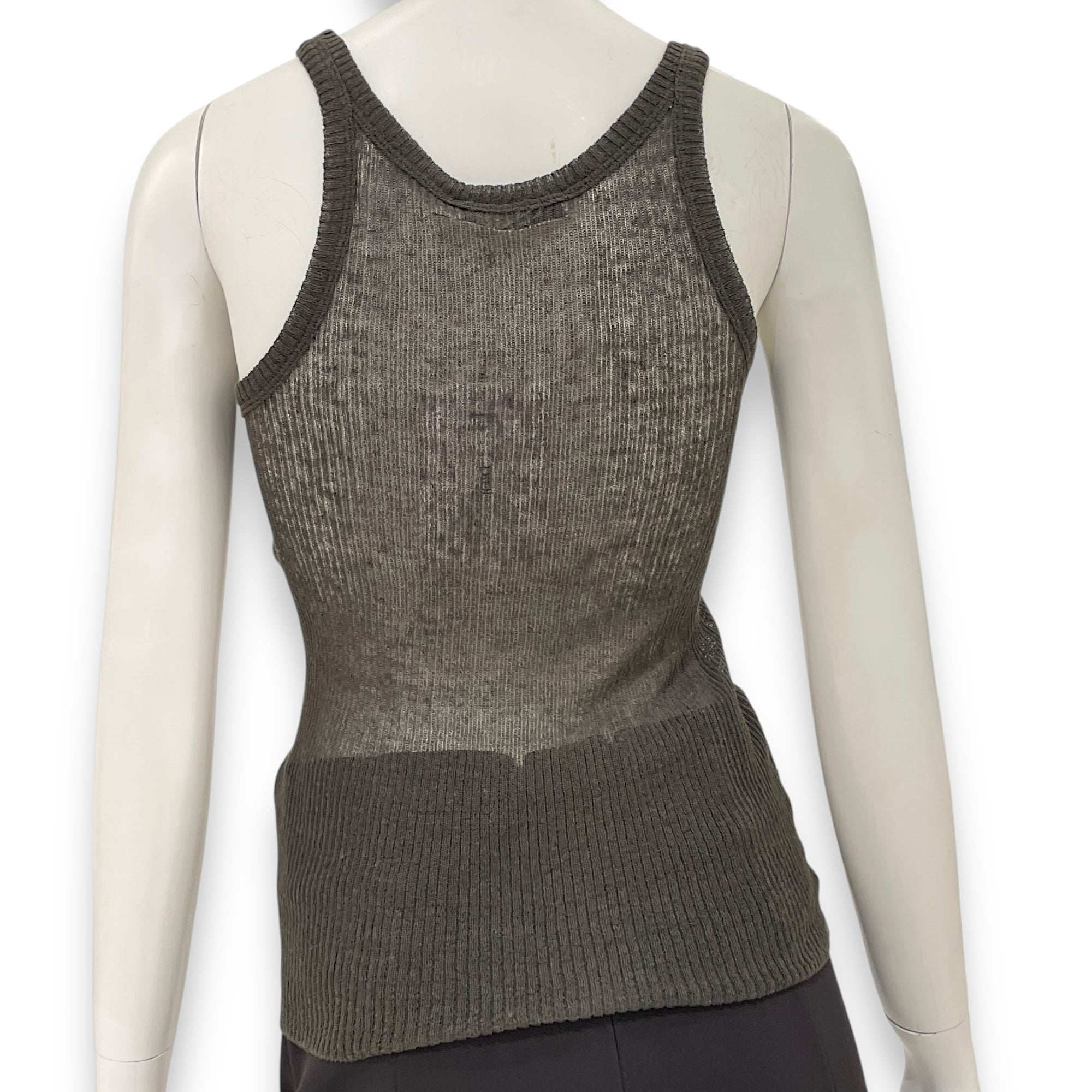 Tank Top 40 Green Ready-To-Wear in Linen