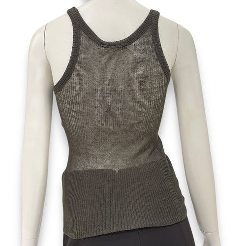 Tank Top 40 Green Ready-To-Wear in Linen