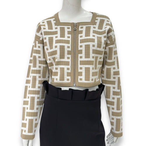 Mosaique Short Zipped Jacket 38 Beige Ready-To-Wear