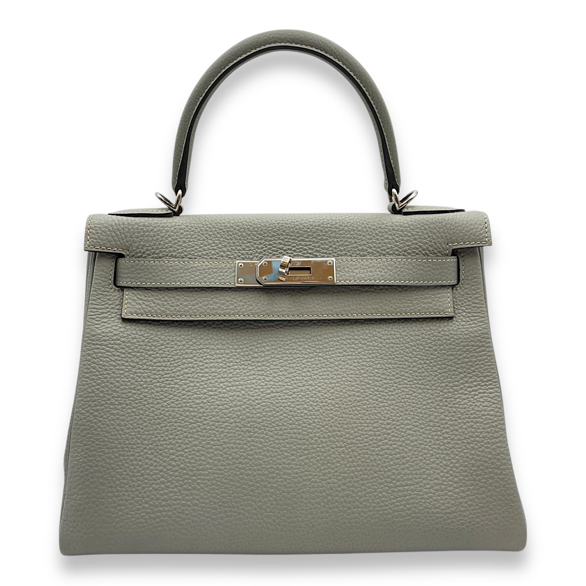 Kelly 28 Gris Mouette in Togo, Palladium hardware
