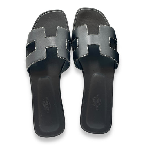 Oran 37.5 Black Sandal in Calfskin