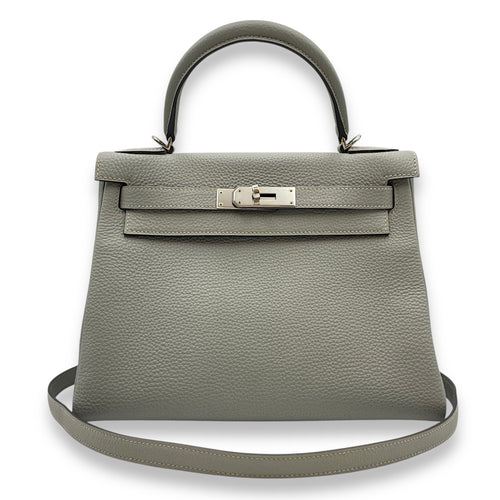 Kelly 28 Gris Mouette in Togo, Palladium hardware