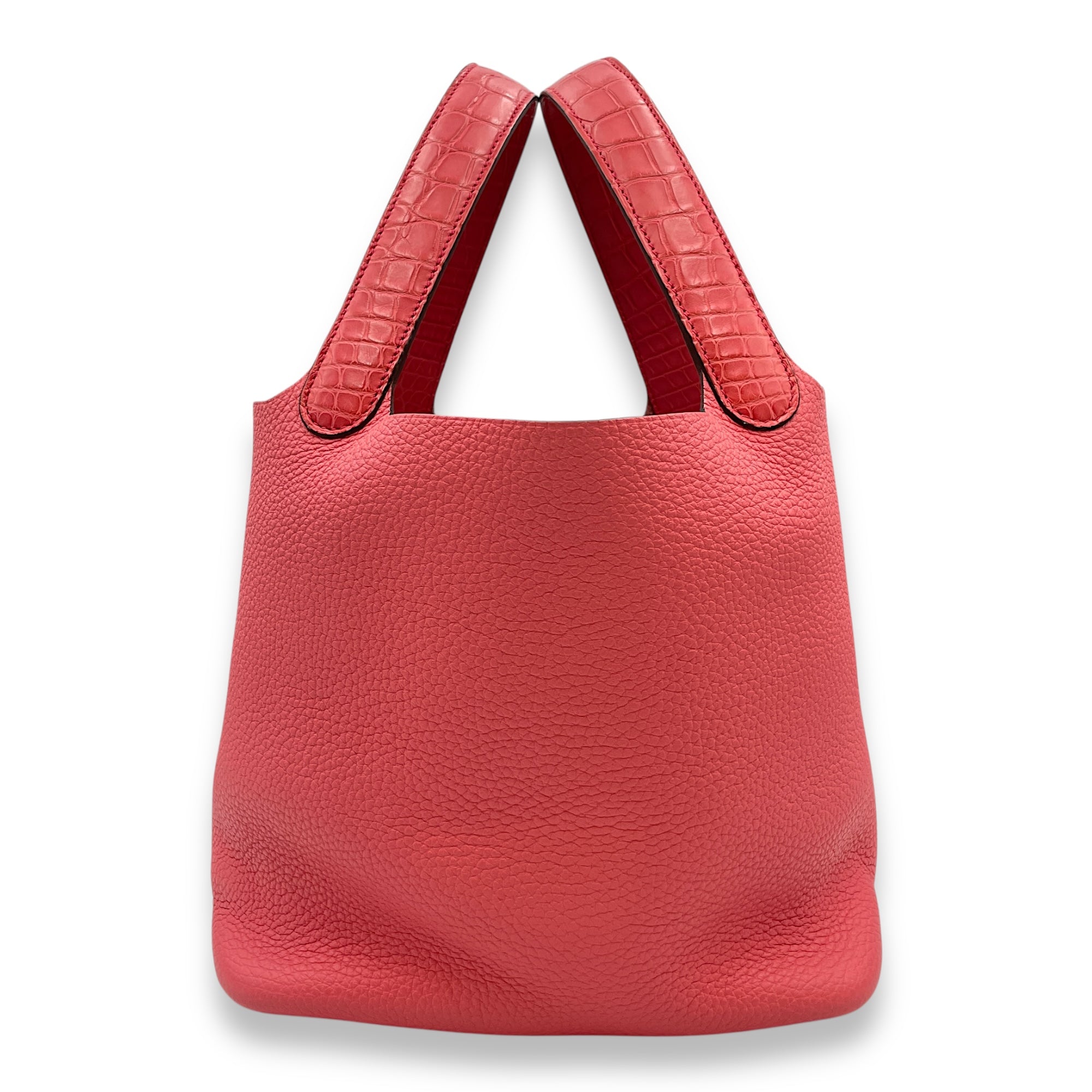 Picotin Touch 22 Rose in Clemence/matte alligator, Gold hardware
