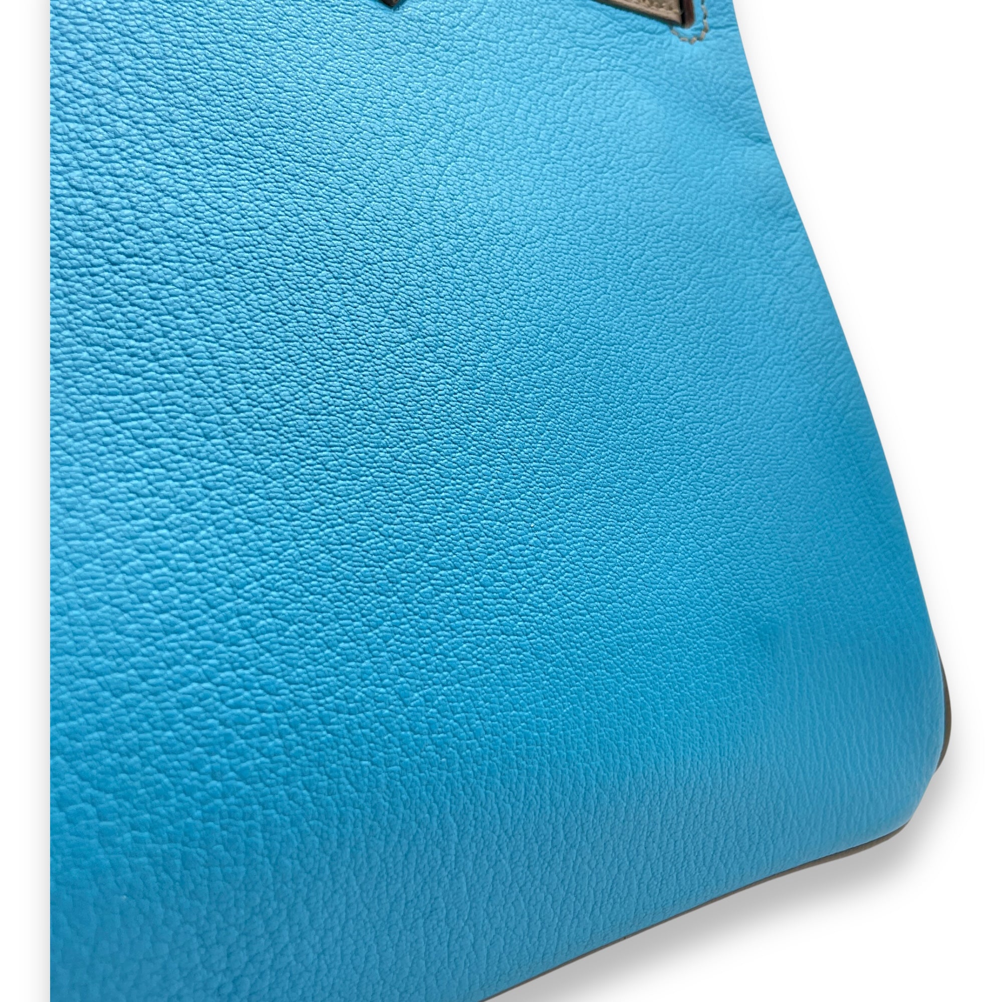 HSS Birkin 30 Blue Azteque/Gris Tourterelle in Chevre Mysore, Gold hardware