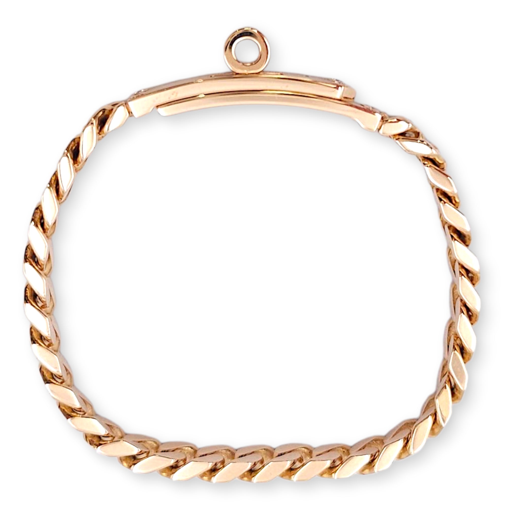 Kelly Gourmette SH Bracelet in 6 Diamonds, 0.08CT, Rose Gold Hardware
