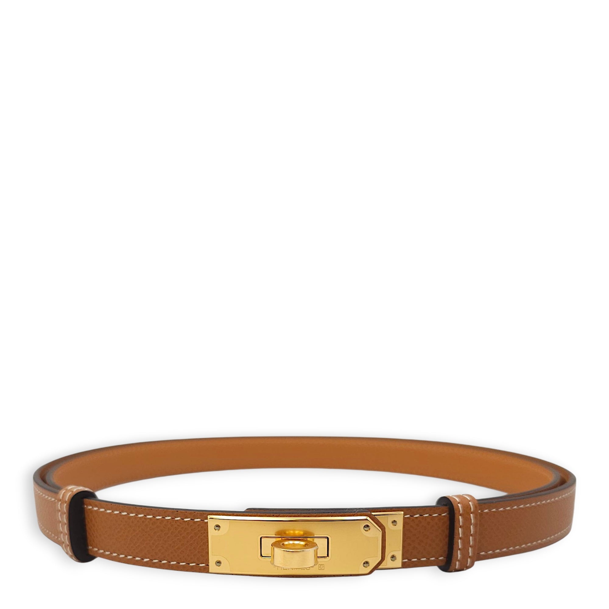 Kelly 18 Gold Belt in Epsom, Gold hardware
