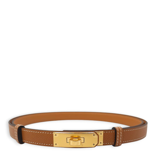 Kelly 18 Gold Belt in Epsom, Gold hardware