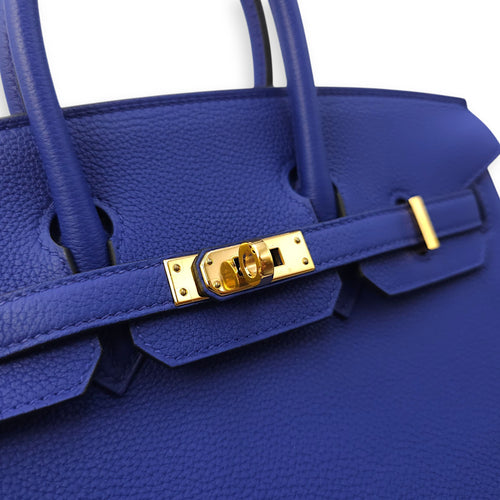 Birkin 25 Blue Electric in Togo, Gold hardware