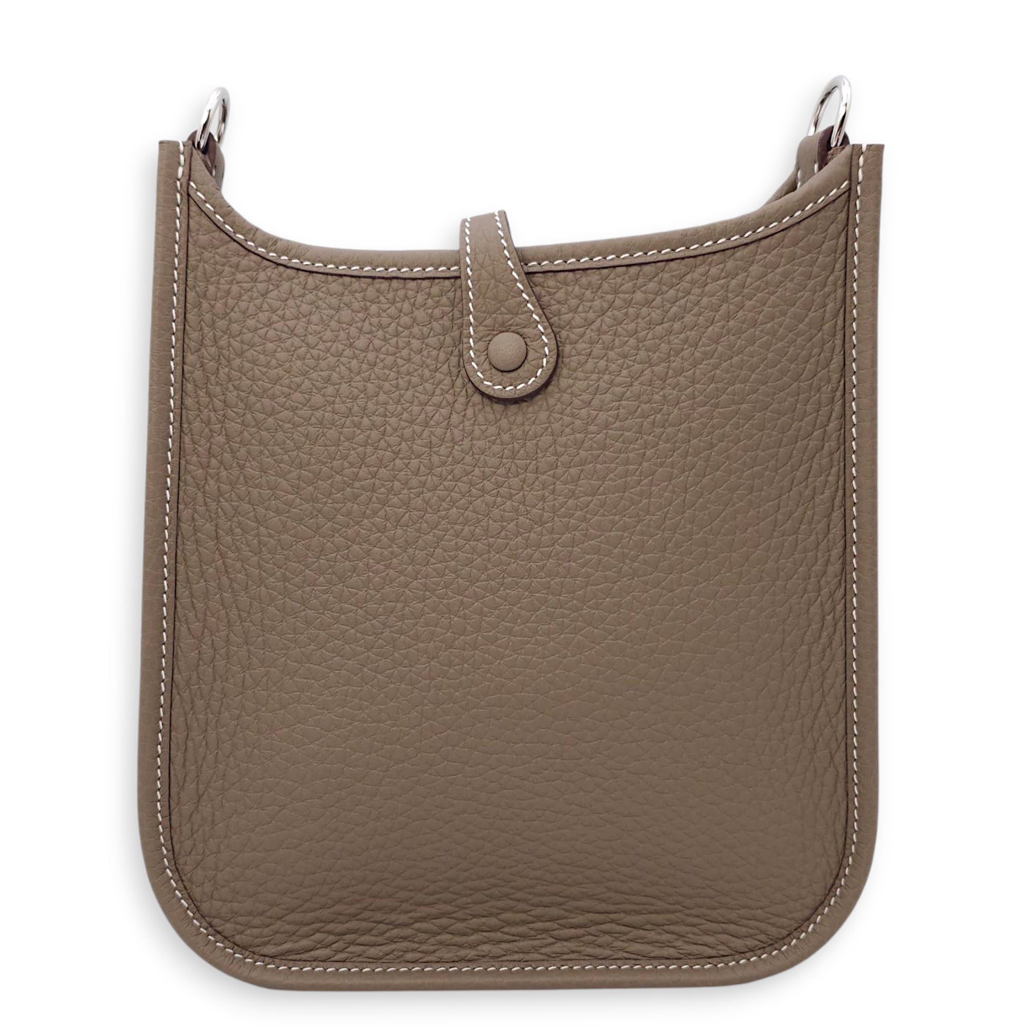 Evelyne (Short Strap) Mini Etoupe in Clemence, Palladium hardware