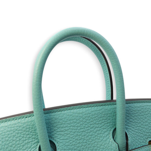 Birkin 25 Blue Atoll in Togo, Gold hardware