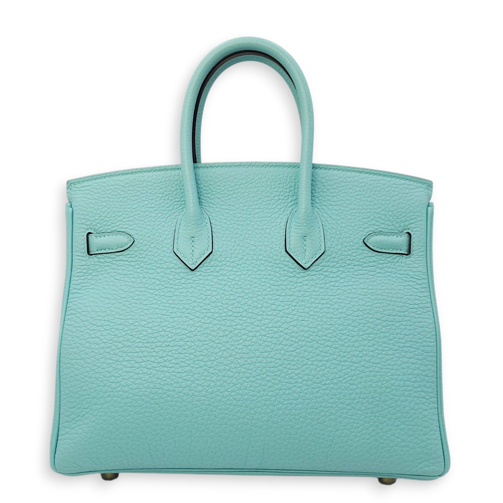 Birkin 25 Blue Atoll in Togo, Gold hardware