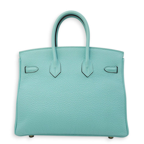 Birkin 25 Blue Atoll in Togo, Gold hardware