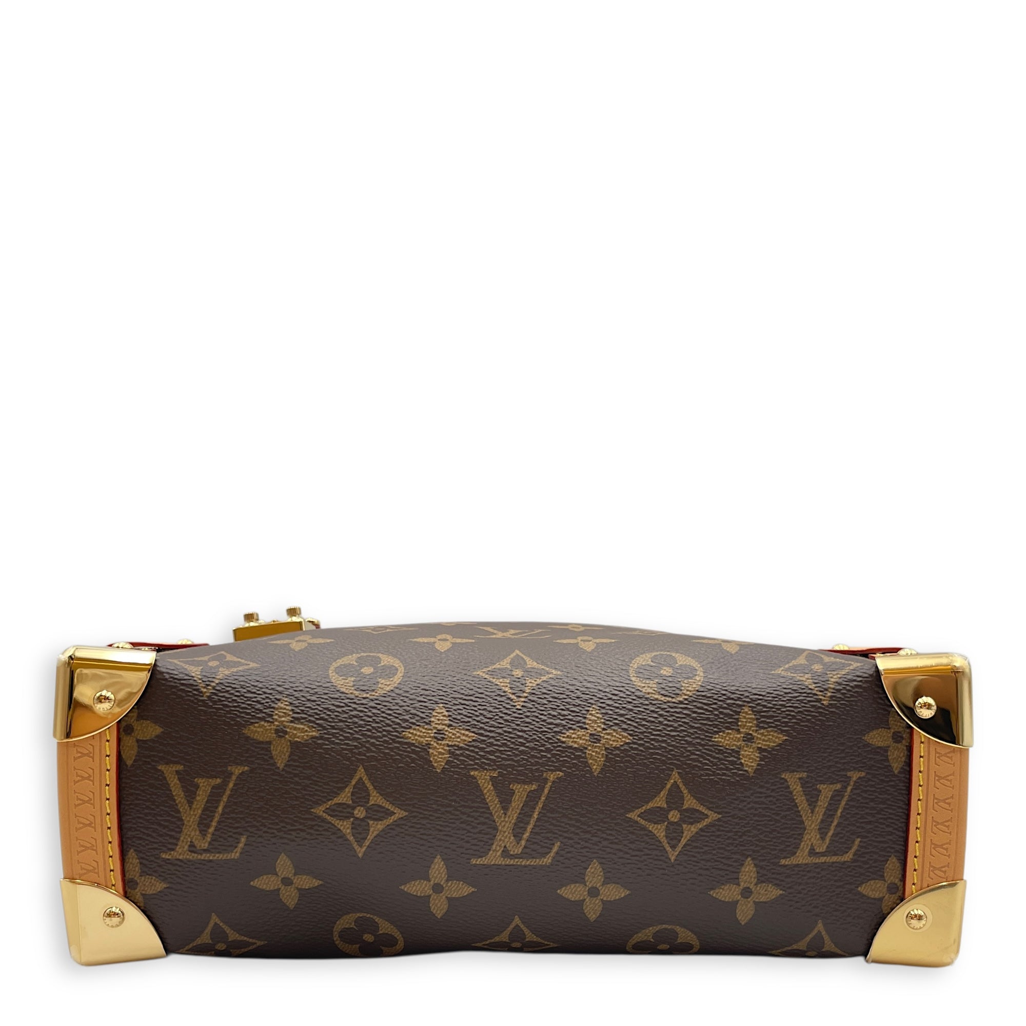 Side Trunk MM Monogram Brown Shoulder Bag in Canvas, Gold hardware