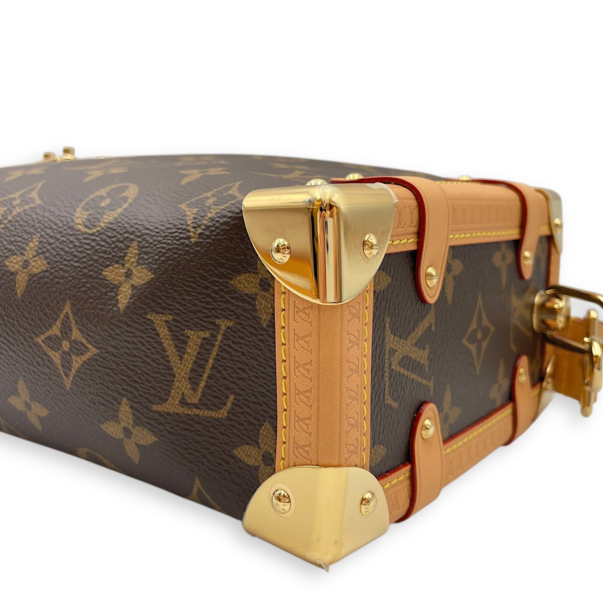Side Trunk MM Monogram Brown Shoulder Bag in Canvas, Gold hardware