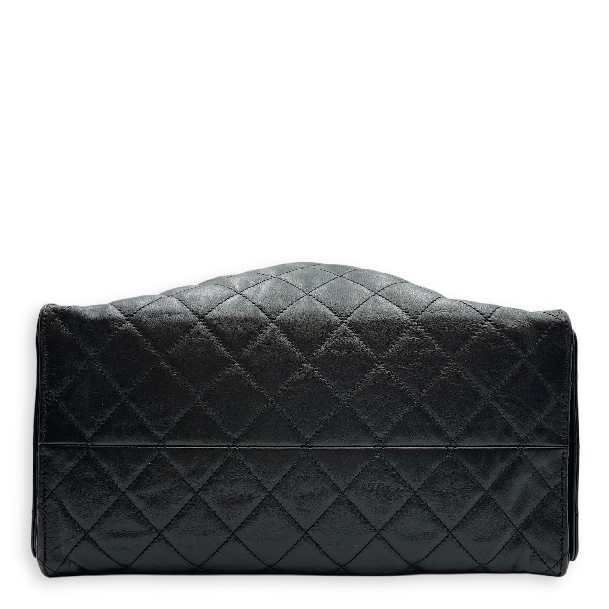 C25 Medium Black Shoulder Bag in Calfskin, Gold hardware
