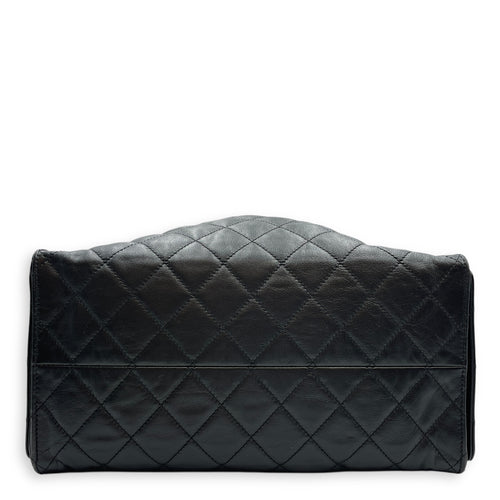 C25 Medium Black Shoulder Bag in Calfskin, Gold hardware