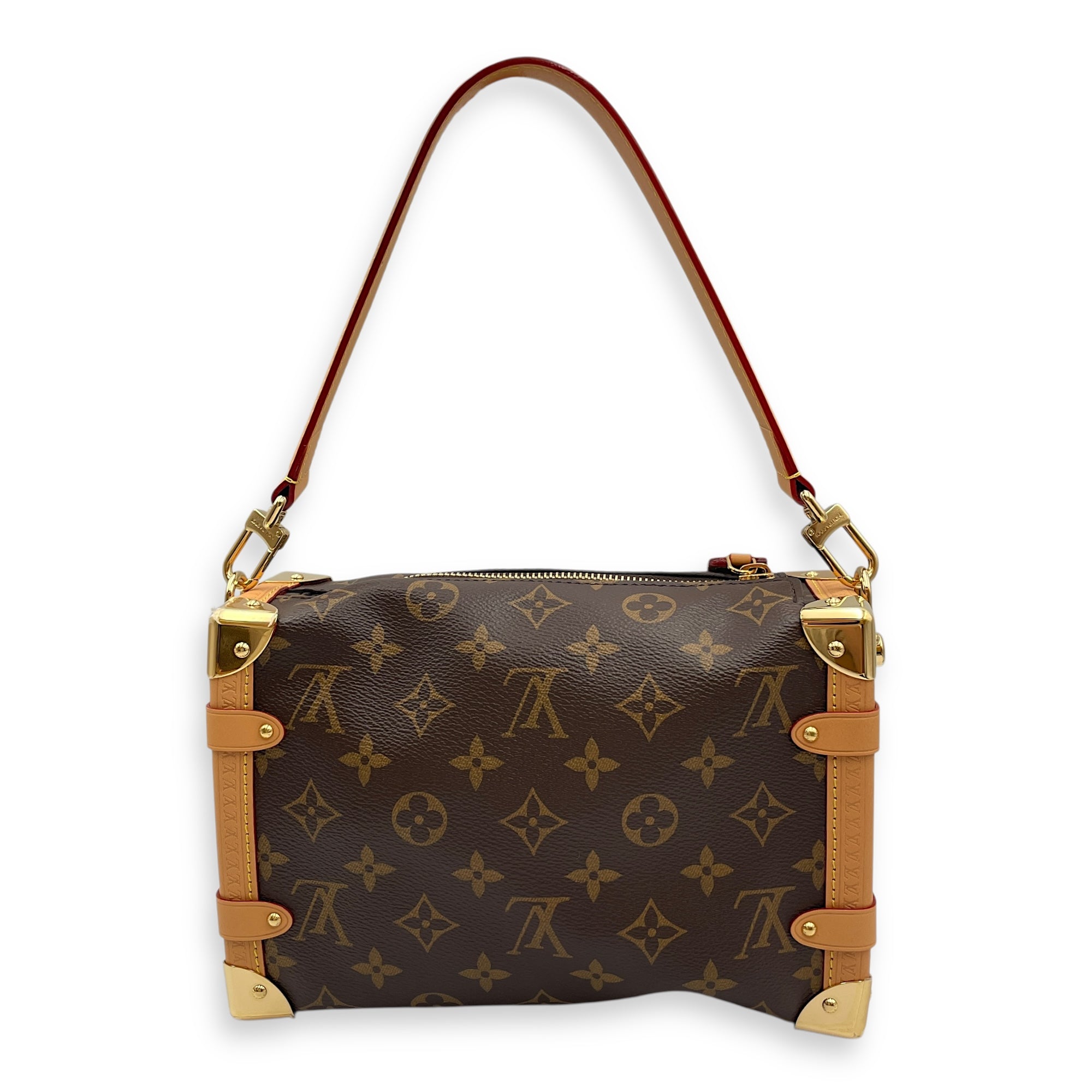 Side Trunk MM Monogram Brown Shoulder Bag in Canvas, Gold hardware