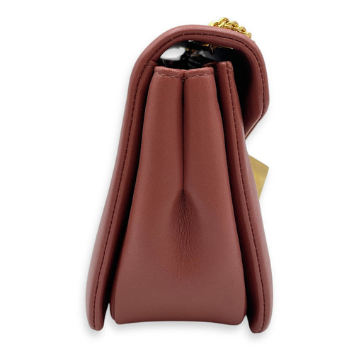 Garavani One Stud Brown Crossbody Bag in Nappa Leather, Gold hardware