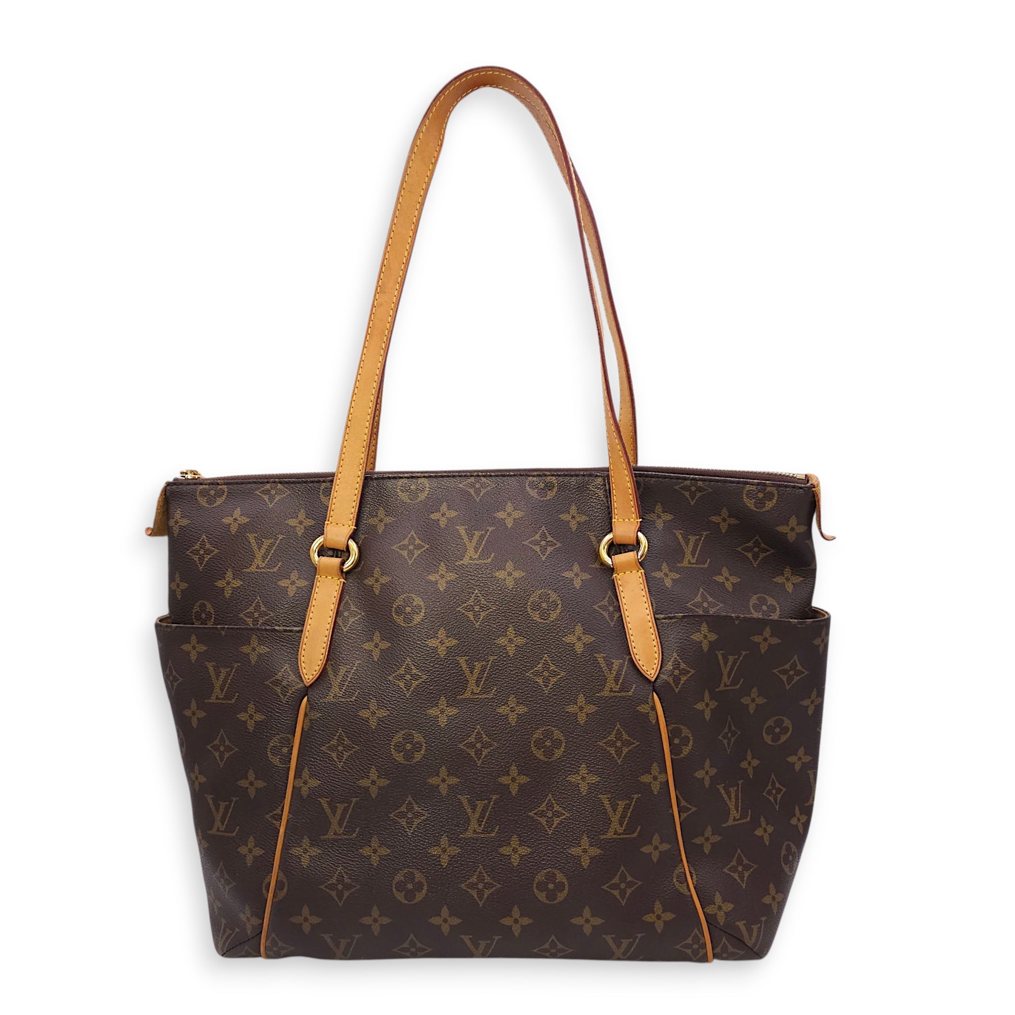 Totally MM Monogram Brown Shoulder Bag in Canvas, Gold hardware