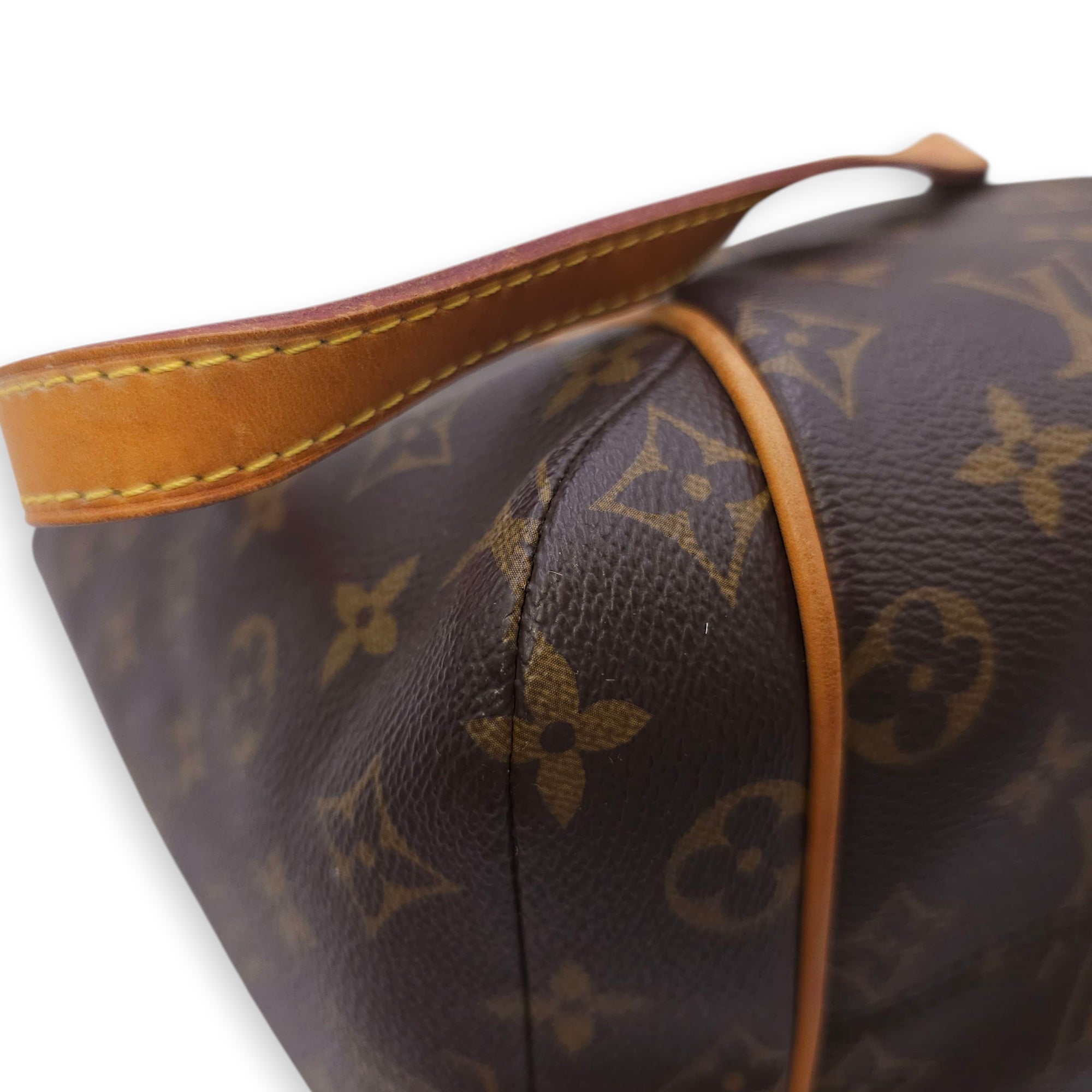 Totally MM Monogram Brown Shoulder Bag in Canvas, Gold hardware