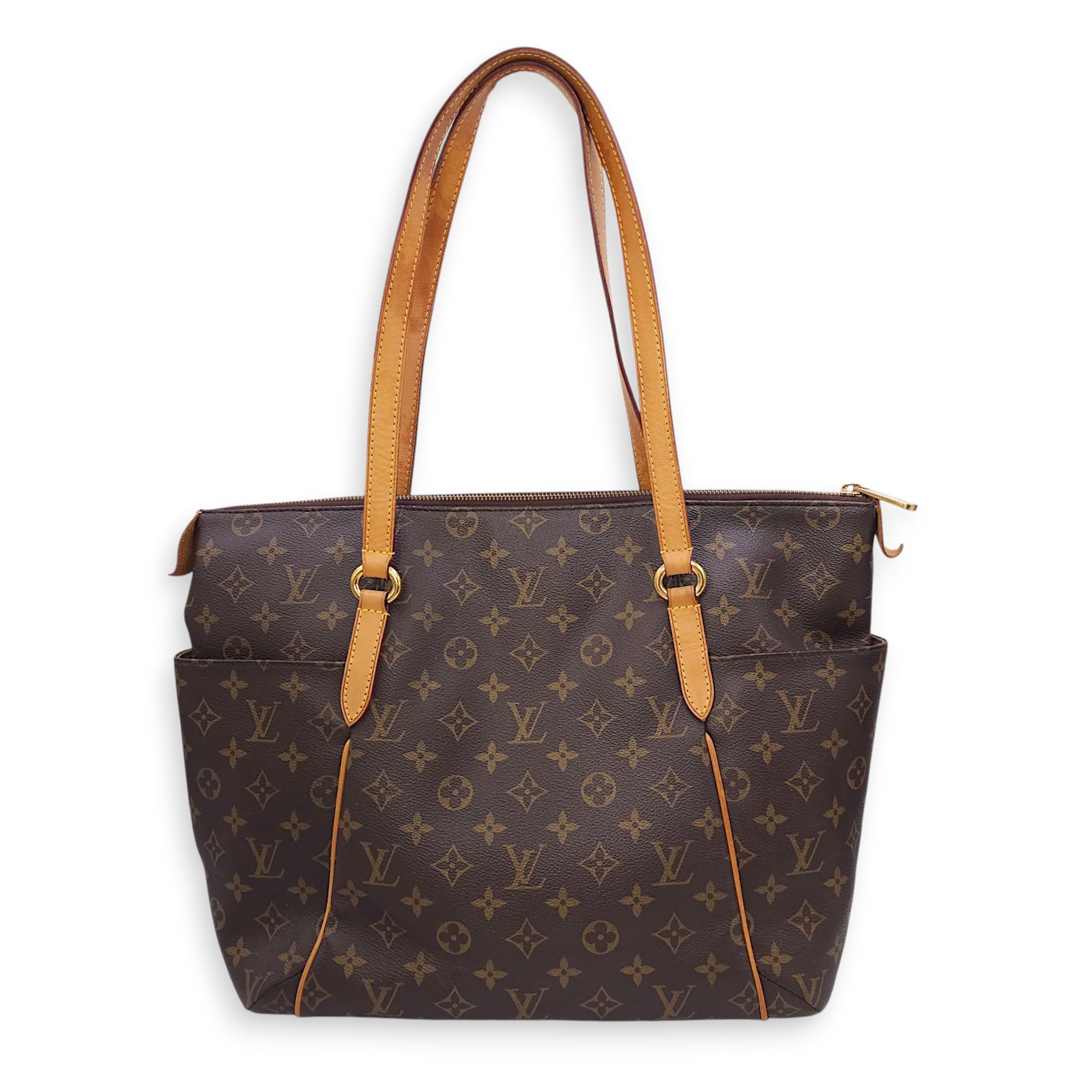 Totally MM Monogram Brown Shoulder Bag in Canvas, Gold hardware
