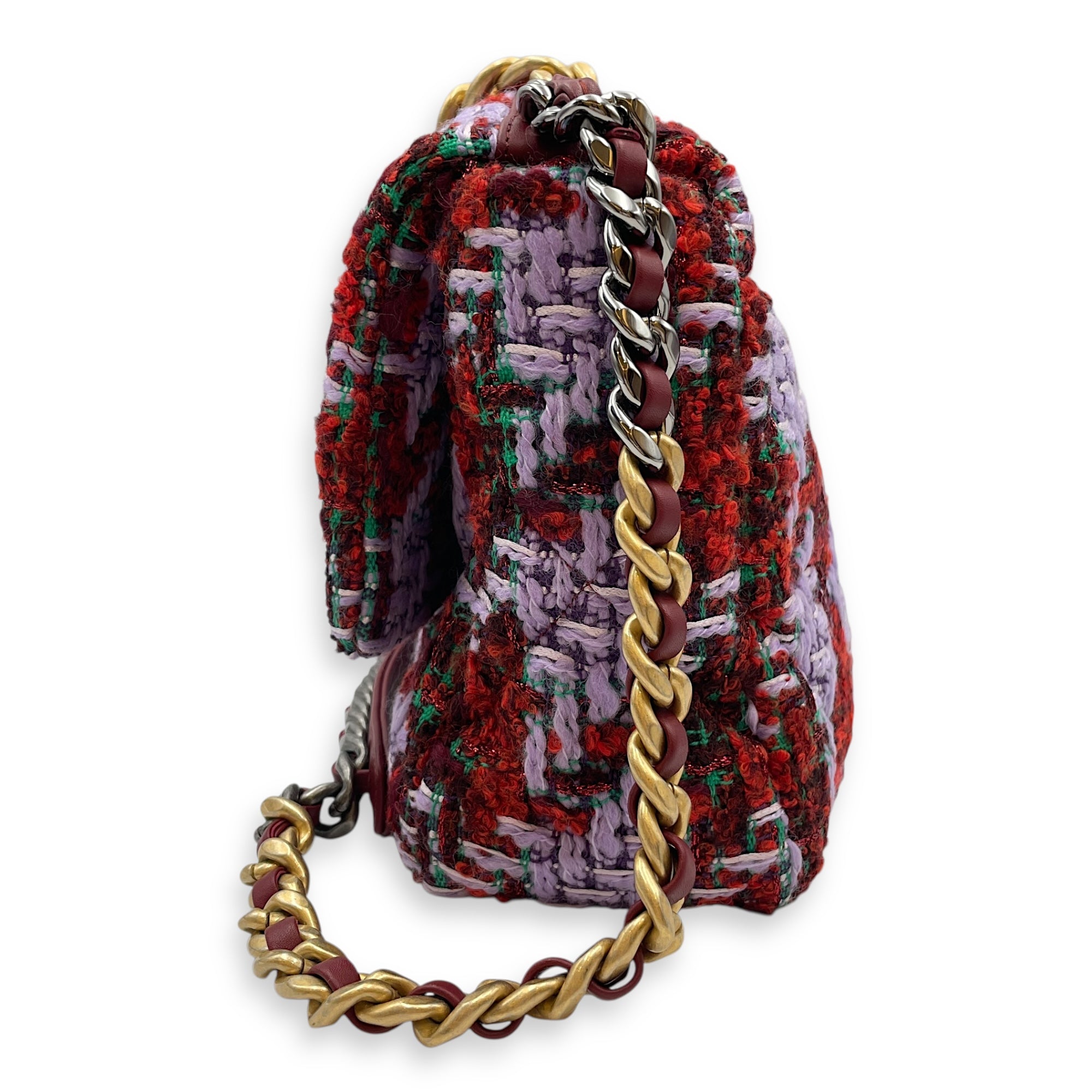 C19 Multi-colour Shoulder Bag in Tweed, Tri-tone hardware