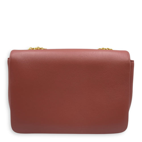 Garavani One Stud Brown Crossbody Bag in Nappa Leather, Gold hardware