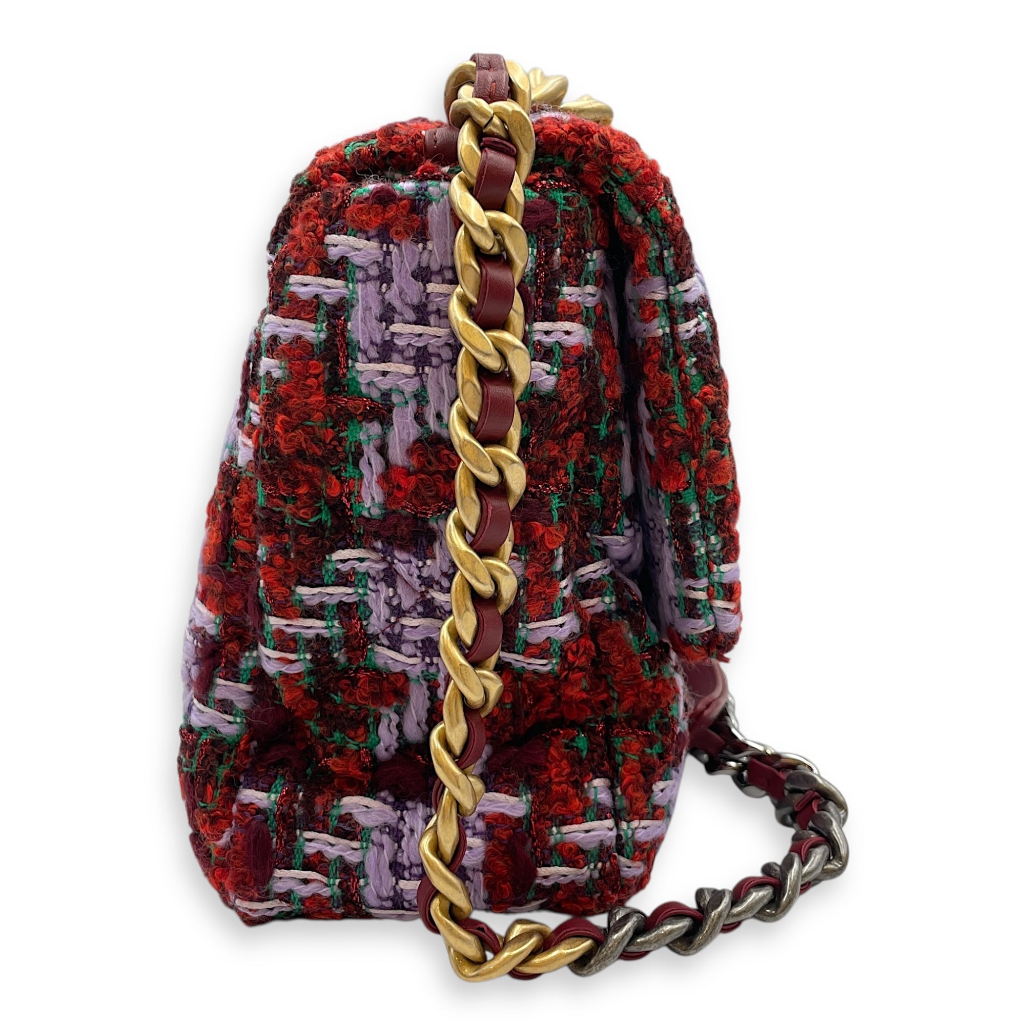 C19 Multi-colour Shoulder Bag in Tweed, Tri-tone hardware