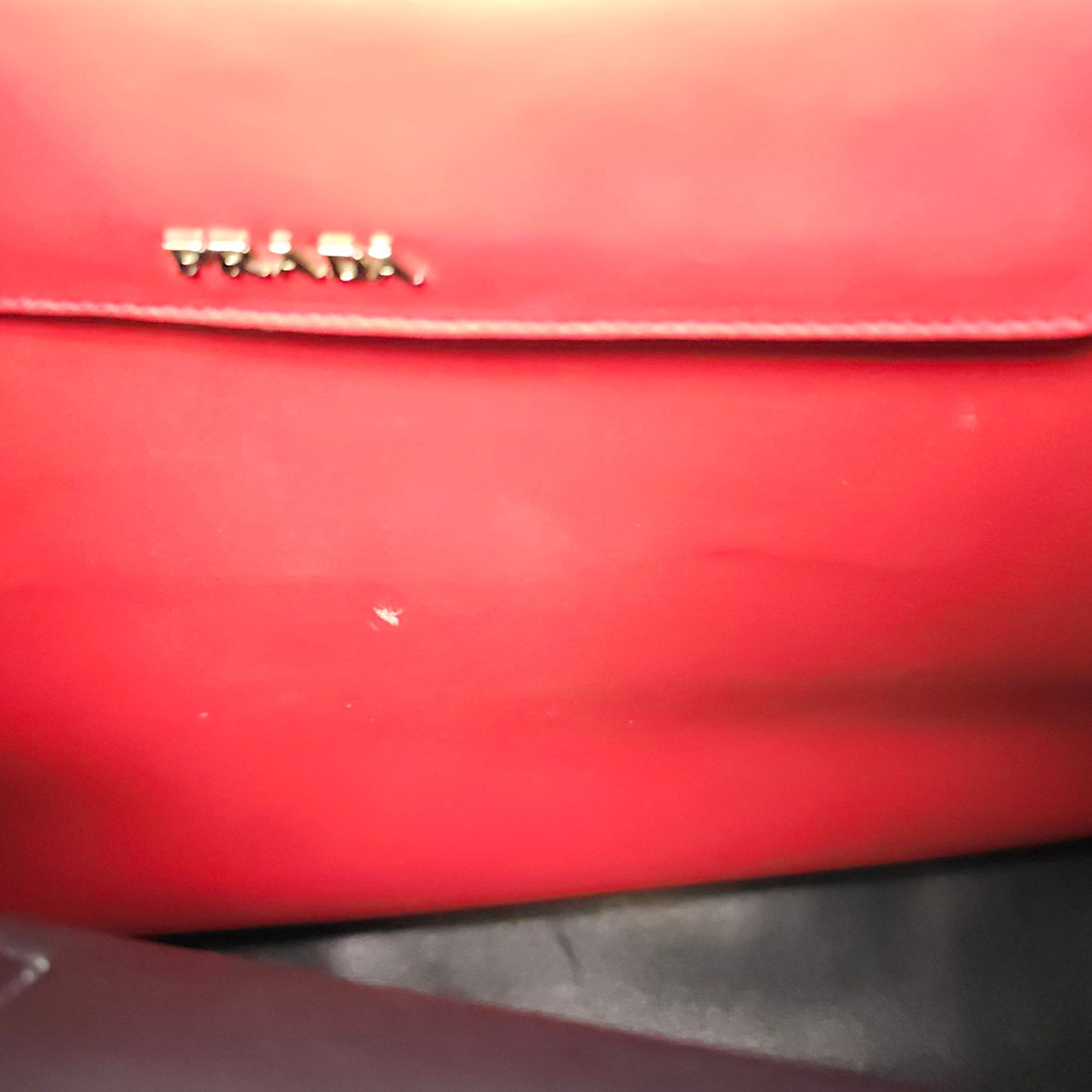 City Double Red Top Handle Bag in Calfskin, Silver hardware