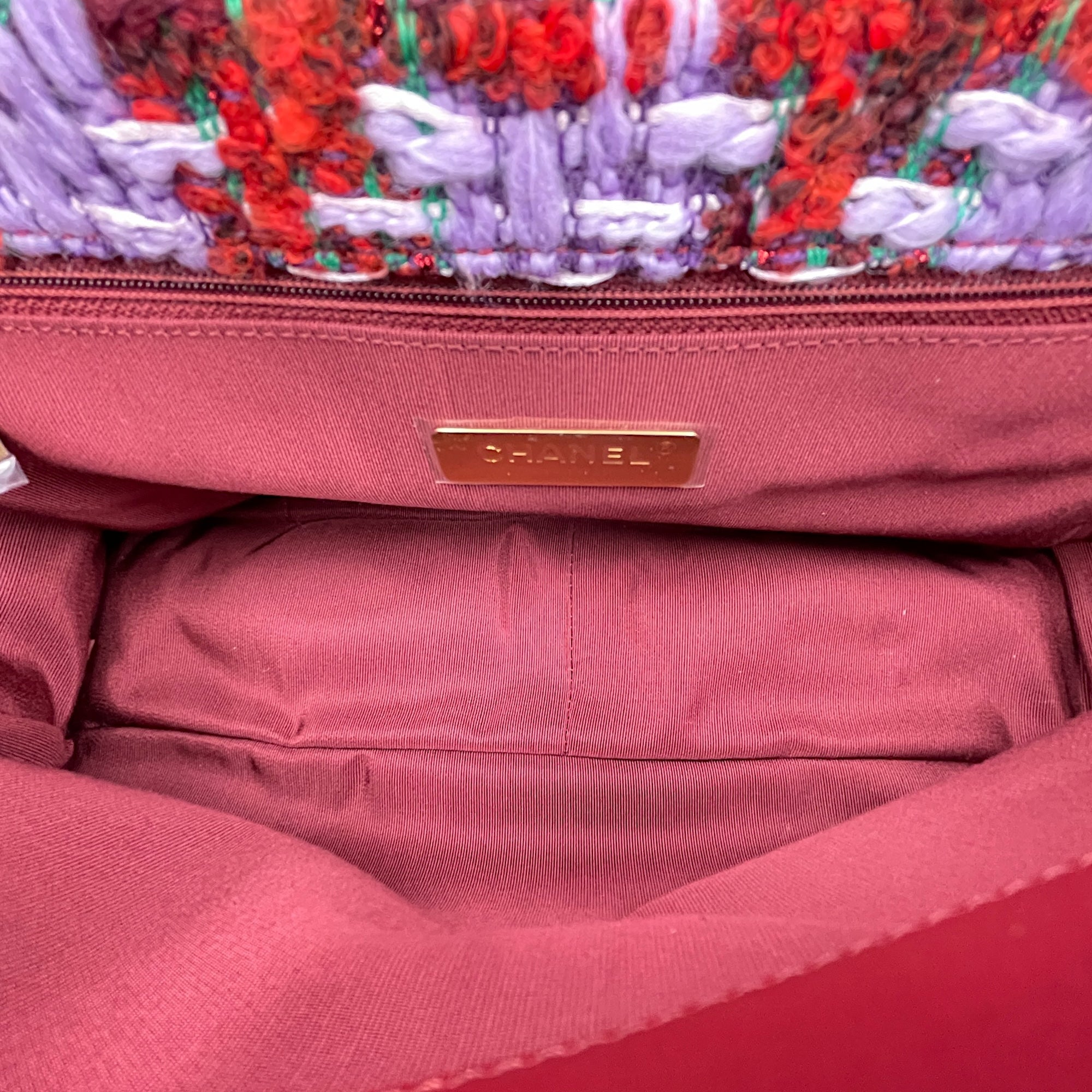 C19 Multi-colour Shoulder Bag in Tweed, Tri-tone hardware